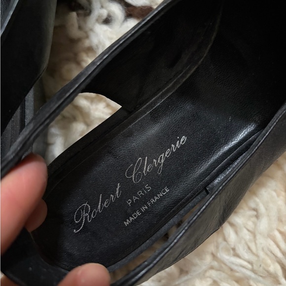 Robert Clergerie Paris Black Leather Slingback Flatform shoes - Picture 7 of 8